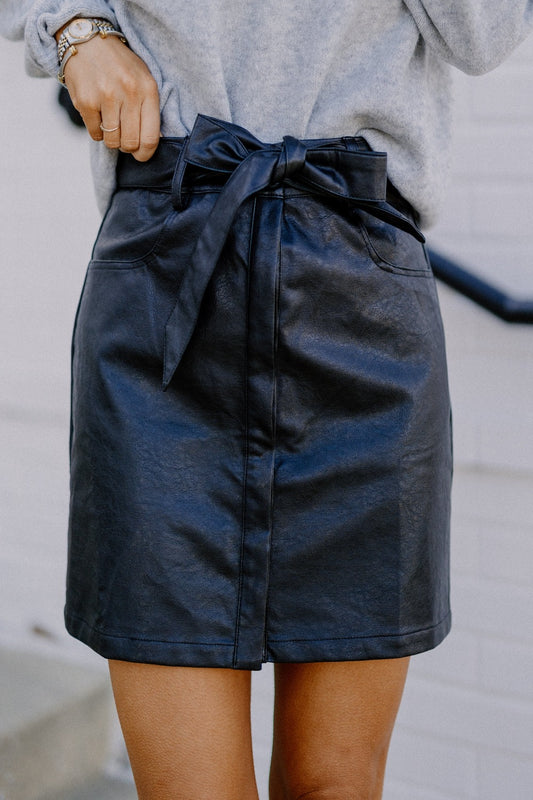 Ava Leather Skirt in Black (Sizes XS-L)
