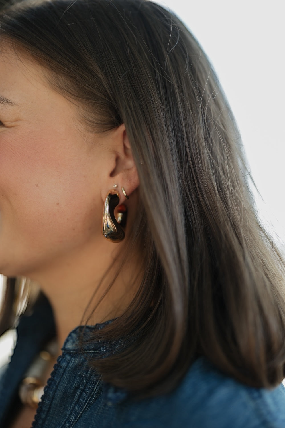 Puffy Sculptural Metal Hoops