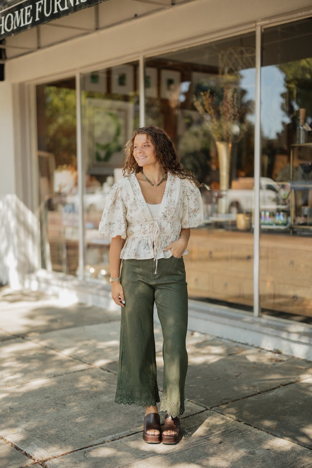 Jackie Ivory Embroidered Eyelet Peplum Top