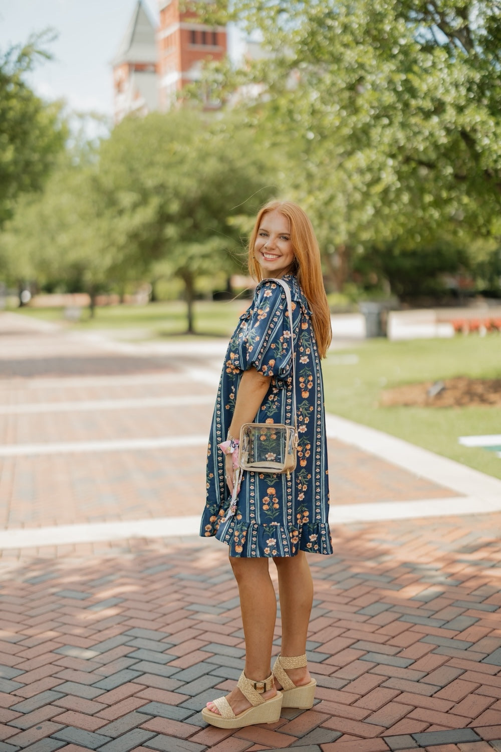 Melinda Navy Floral Mini Dress (S-3XL)
