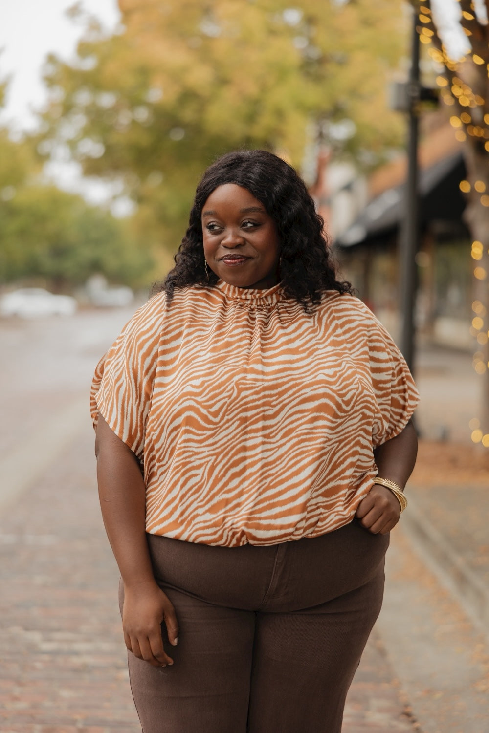 London Zebra Print Satin Top (S-3XL)