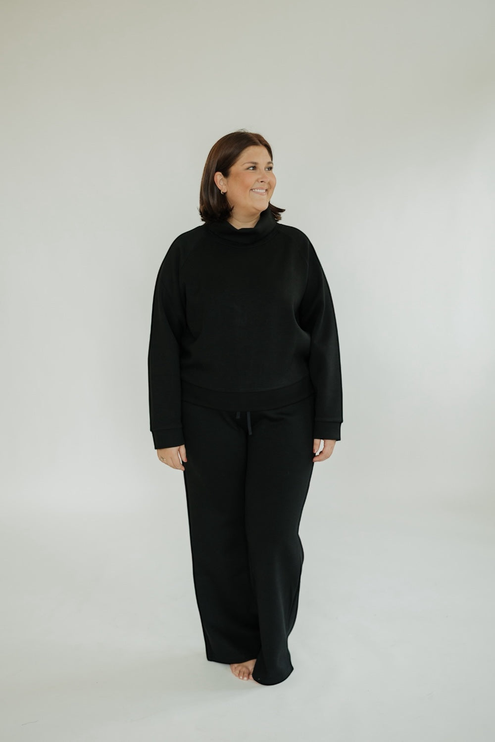 Black Cowl Neck Sweatshirt (XS-XXL)