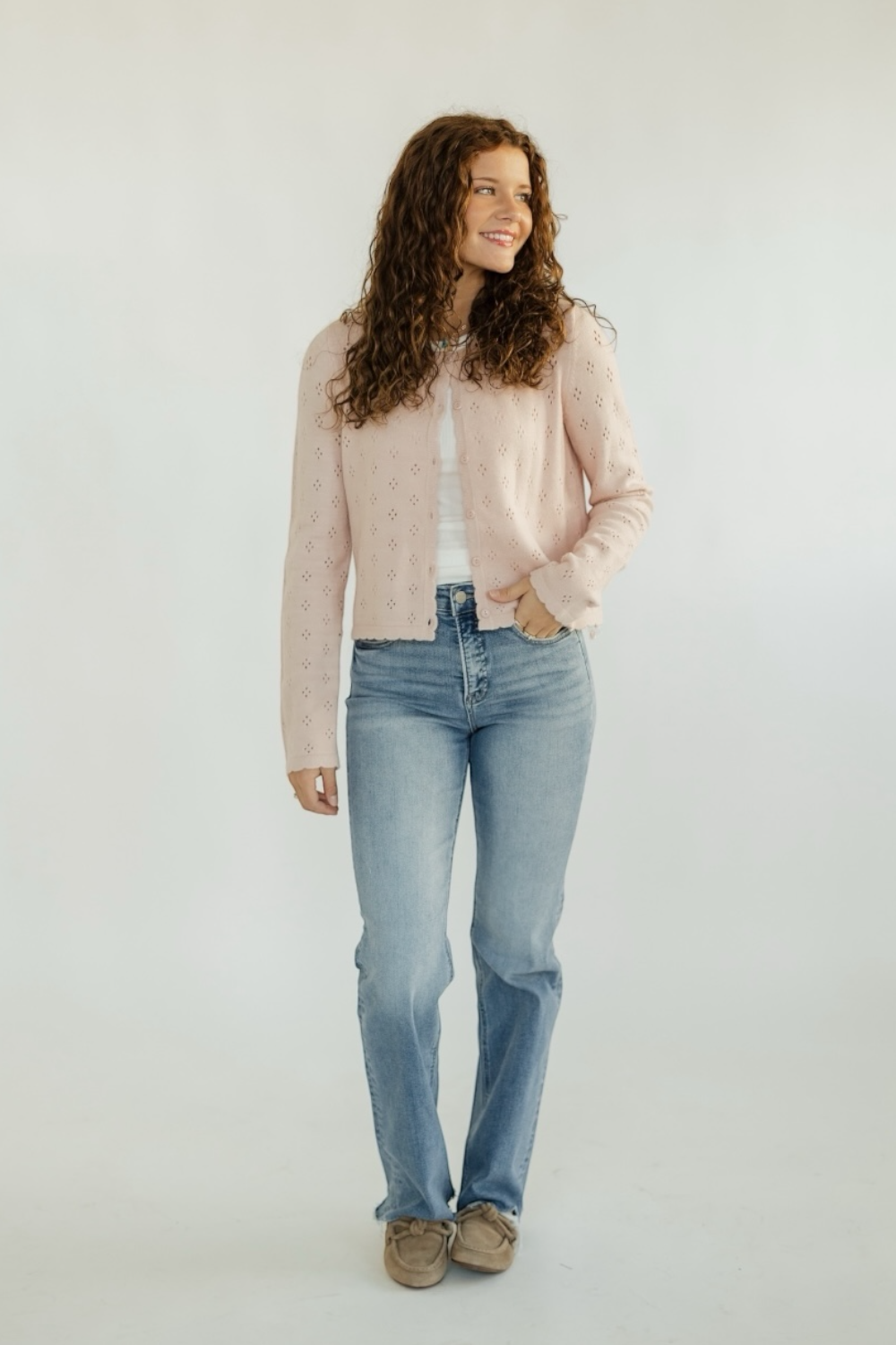 The Carmela Cardigan in Pink