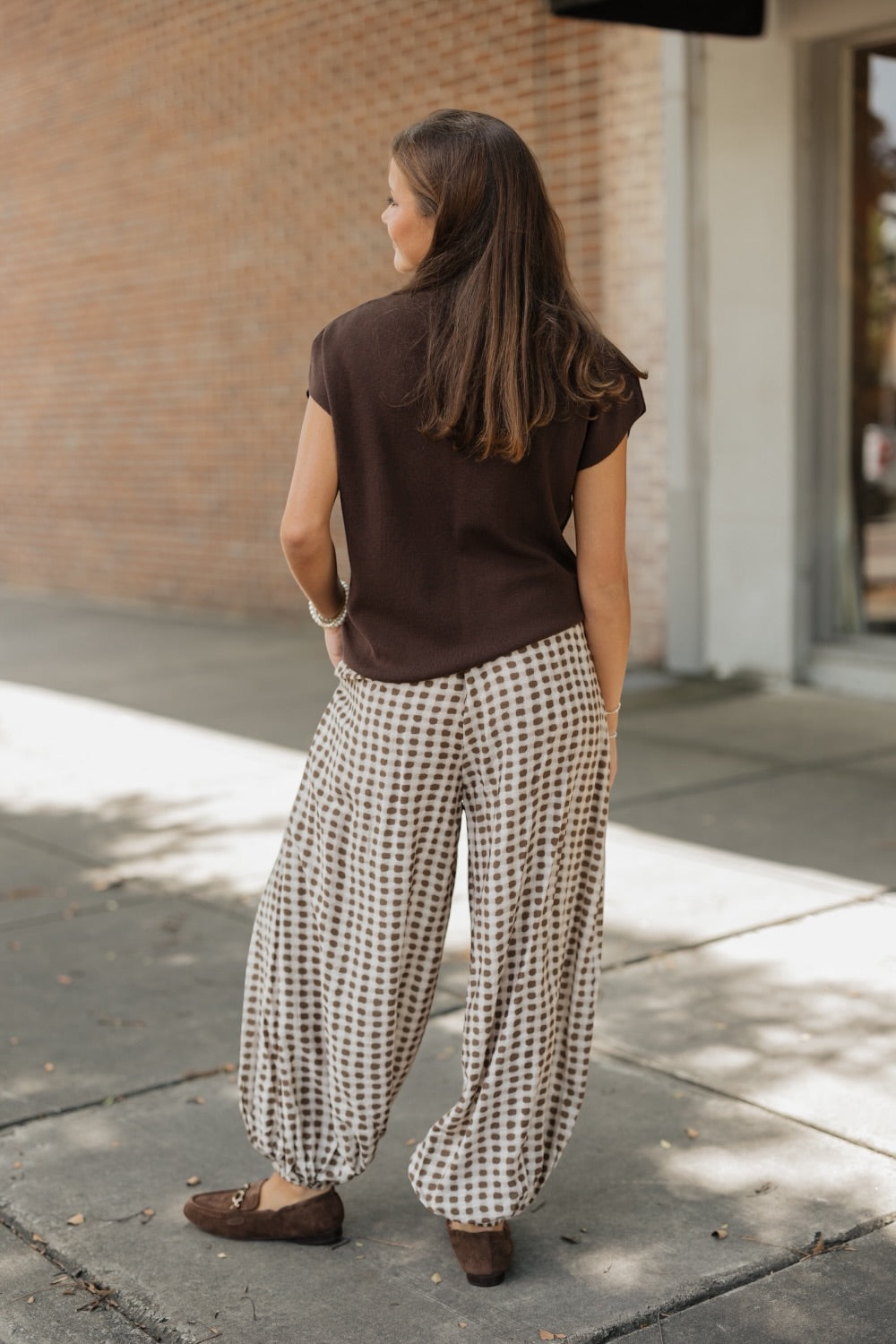 Glenn Mocha Geo Dot Harem Pant
