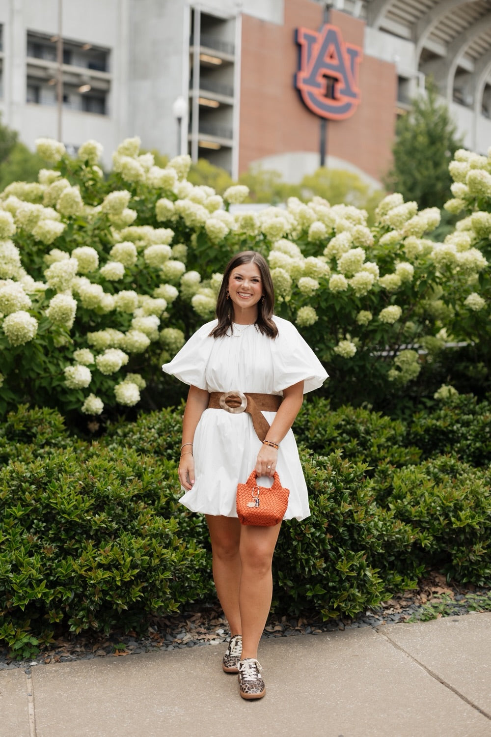 Sadie White Bubble Hem Mini Dress