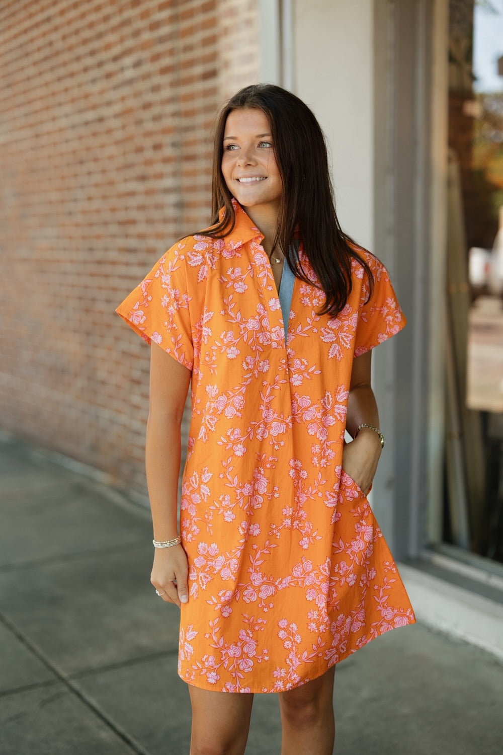 Jan Short Sleeve Floral Shift Dress (XS-XL)