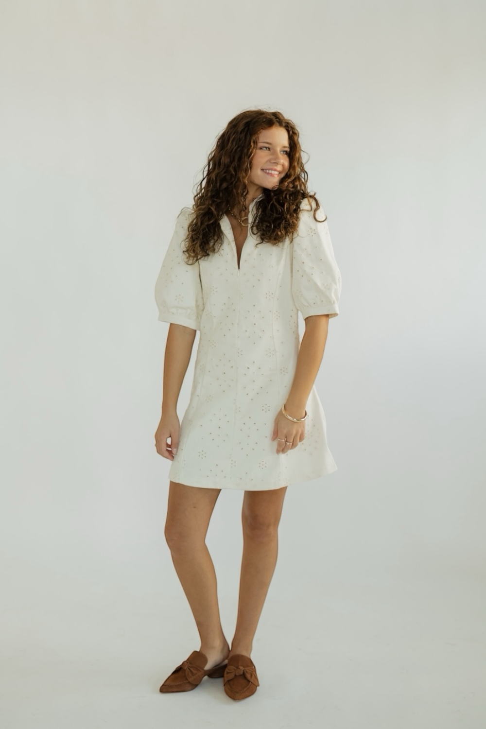 Shannon Ivory Eyelet Mini Dress