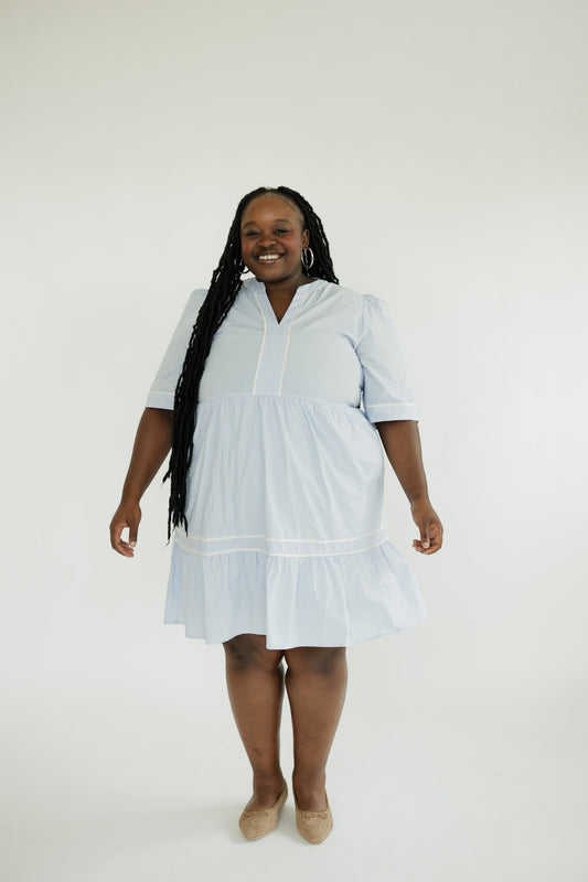 Karstin Short Sleeve Tiered Mini Dress