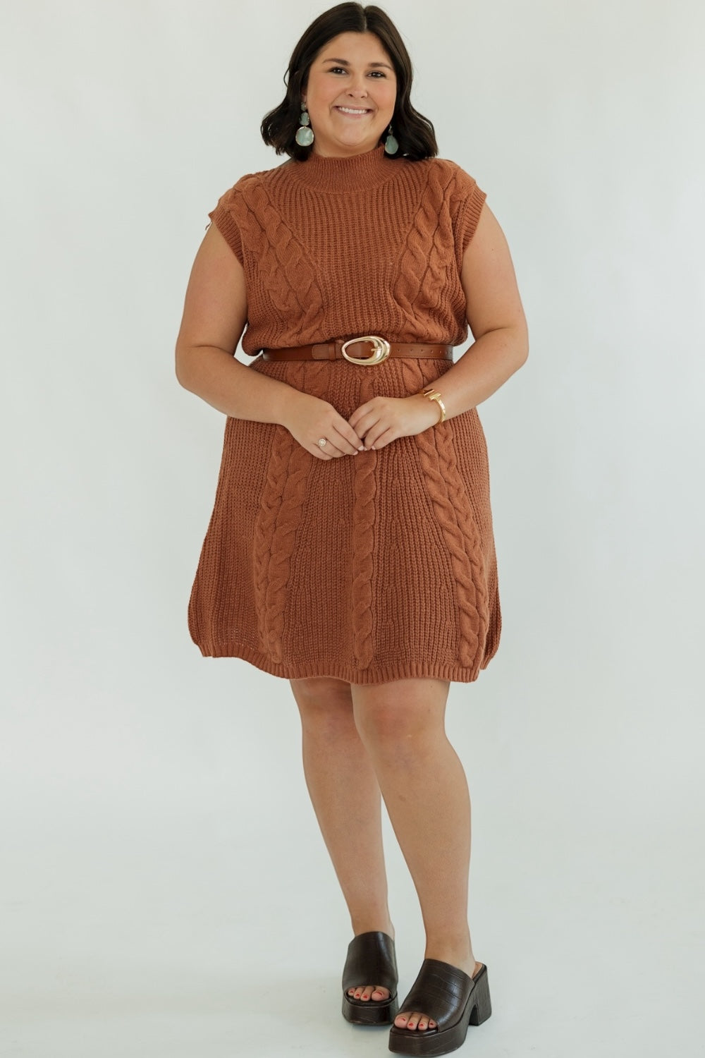 Rust Oversized Sweater Dress (S-3XL)