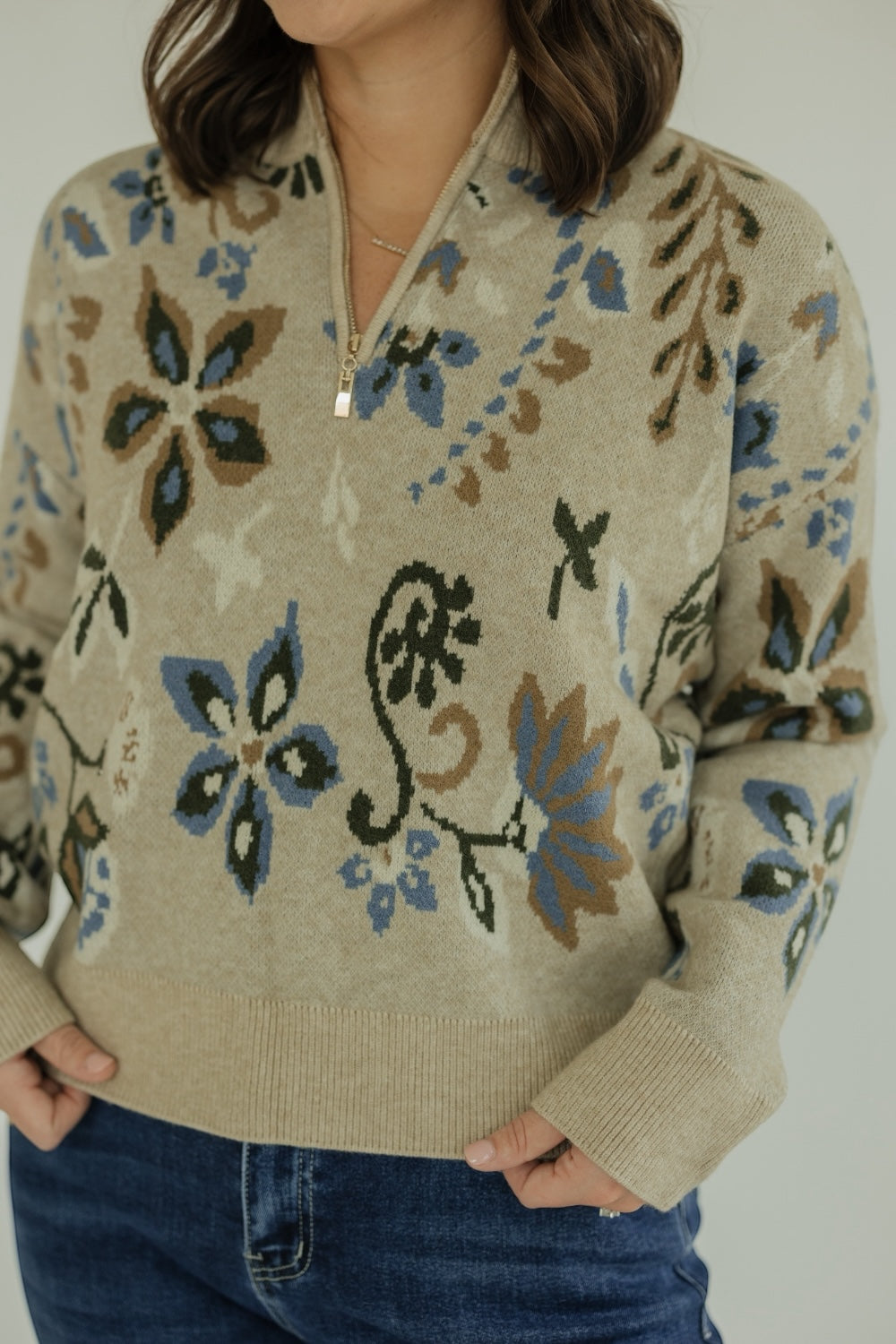 Brinley Barley Half Zip Sweater