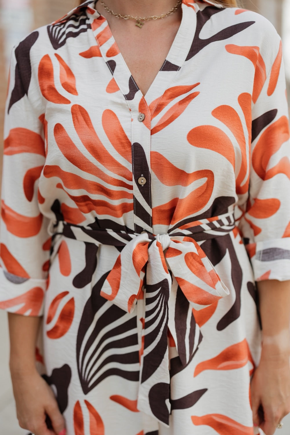Sunset Brush Shirt Dress