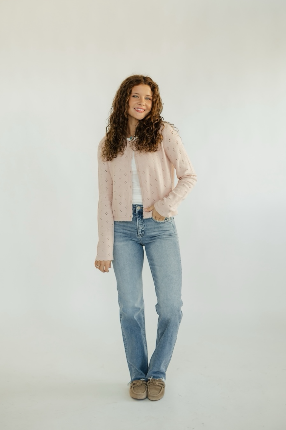 The Carmela Cardigan in Pink