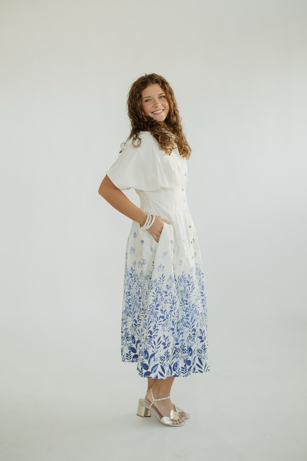 Landrie Floral Border Print Shirt Dress