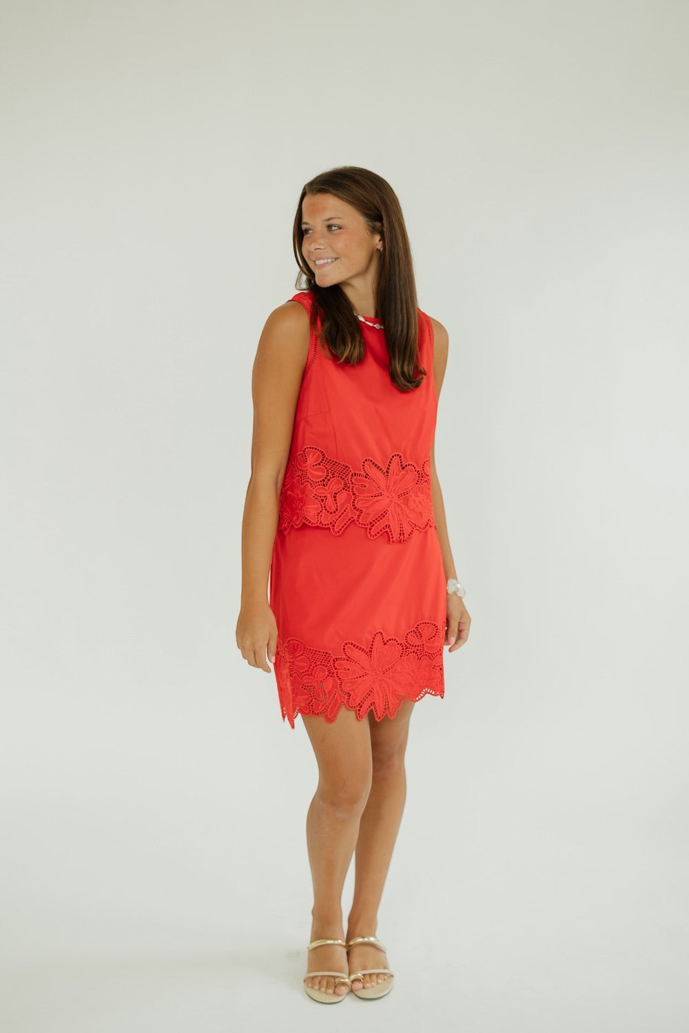Kayla Red Eyelet Top
