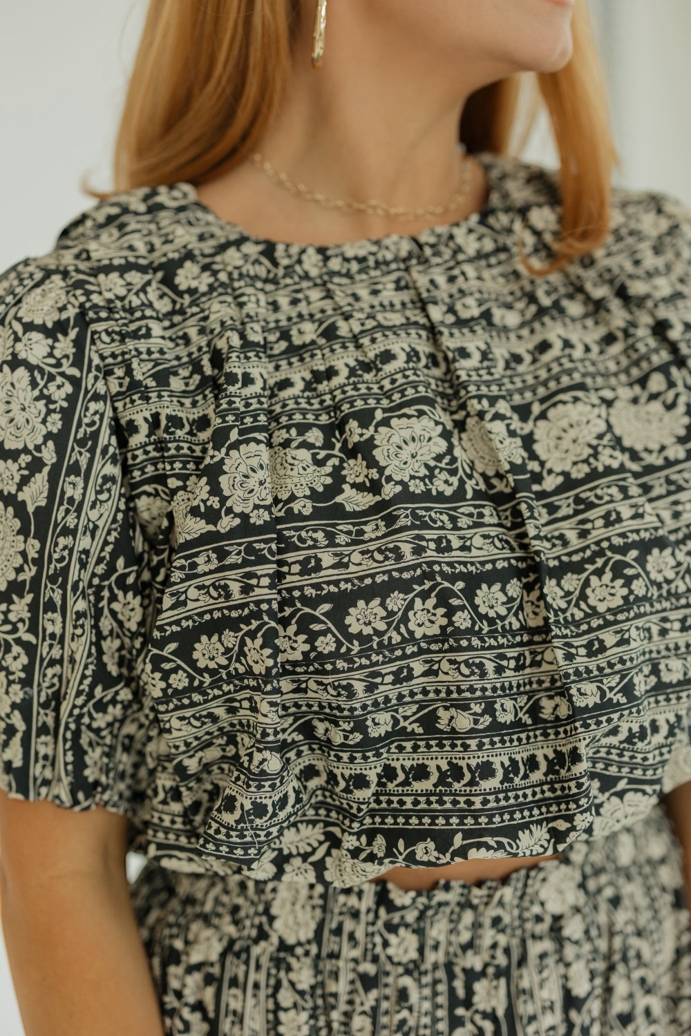 Foster Black Floral Bubble Top