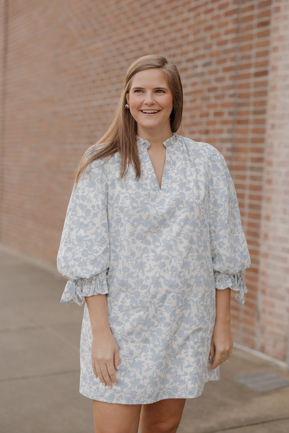 Faye Blue Floral Dress (S-2XL)