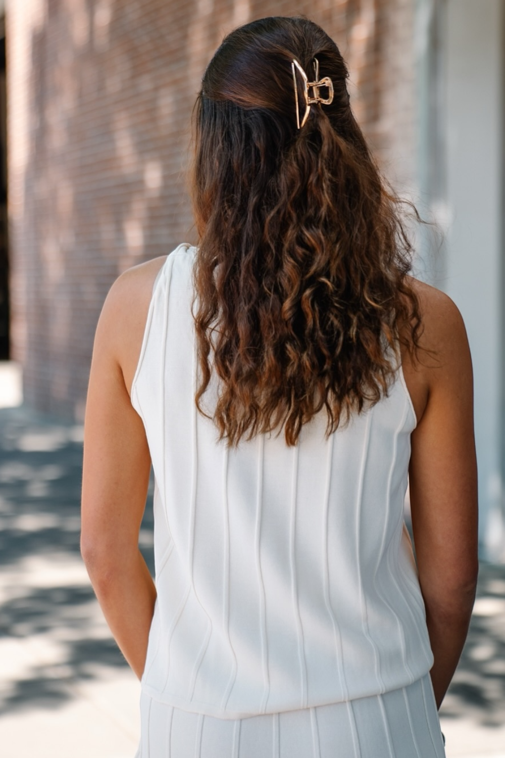 Stefani Knot Beige Twist Top