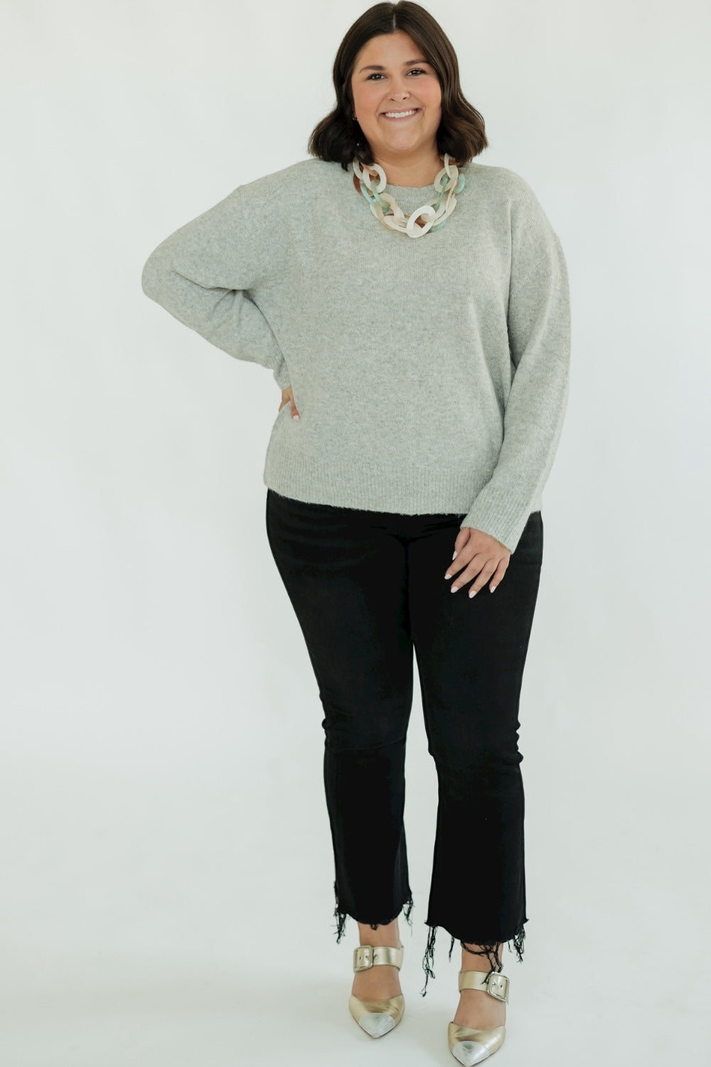 Heather Grey Crew Neck Sweater