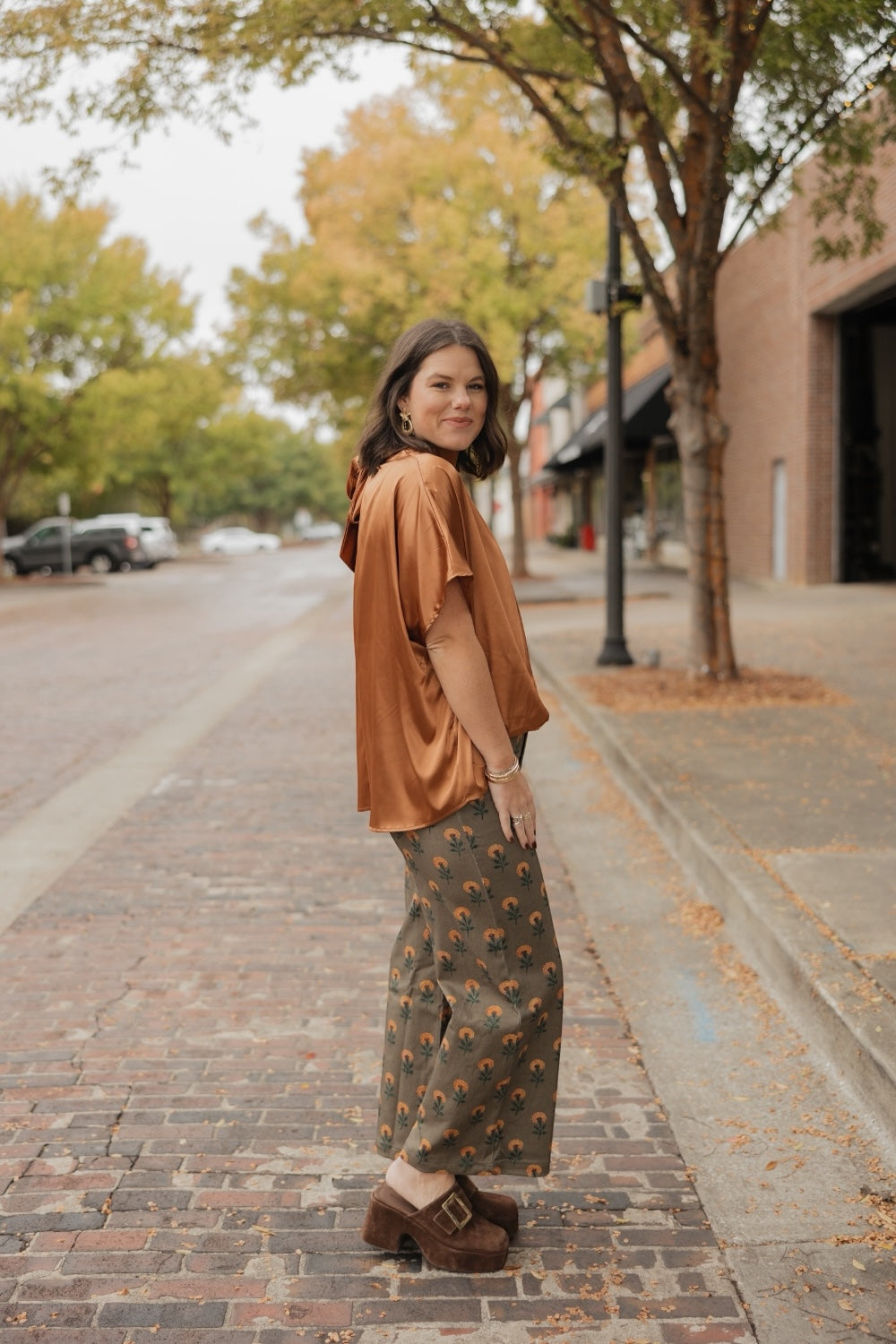 Fall Floral Wide Leg Jean