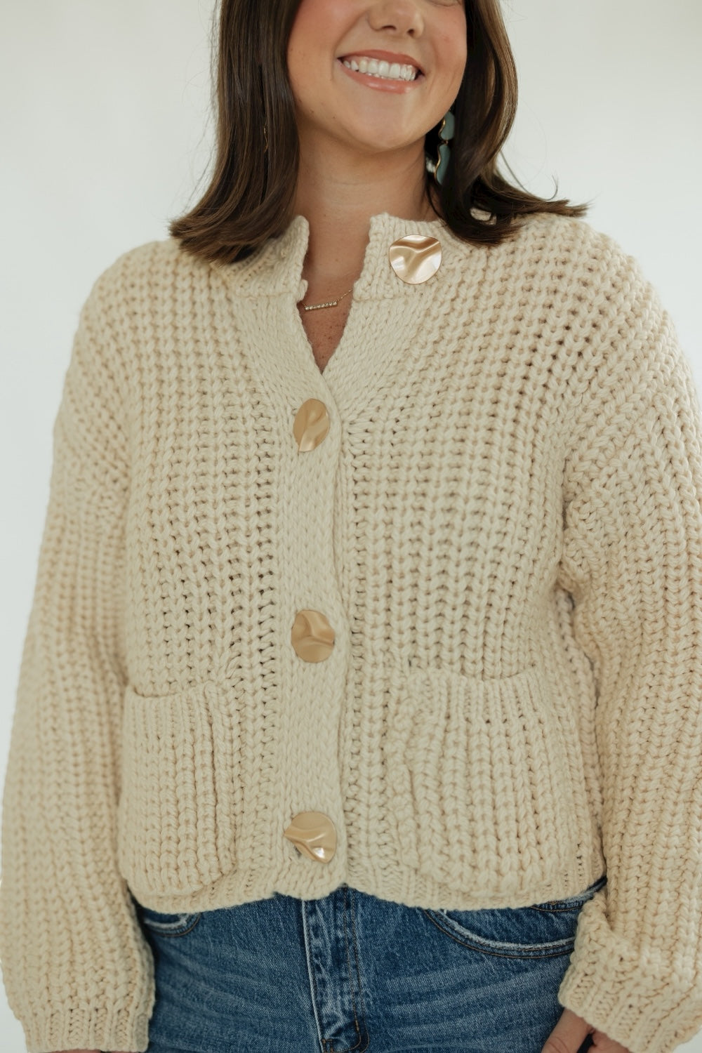 Zelle Creme Chunky Sweater
