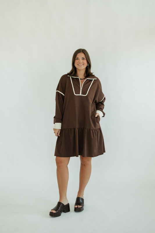 Chocolate Terry Baby Doll Dress (S-3XL)