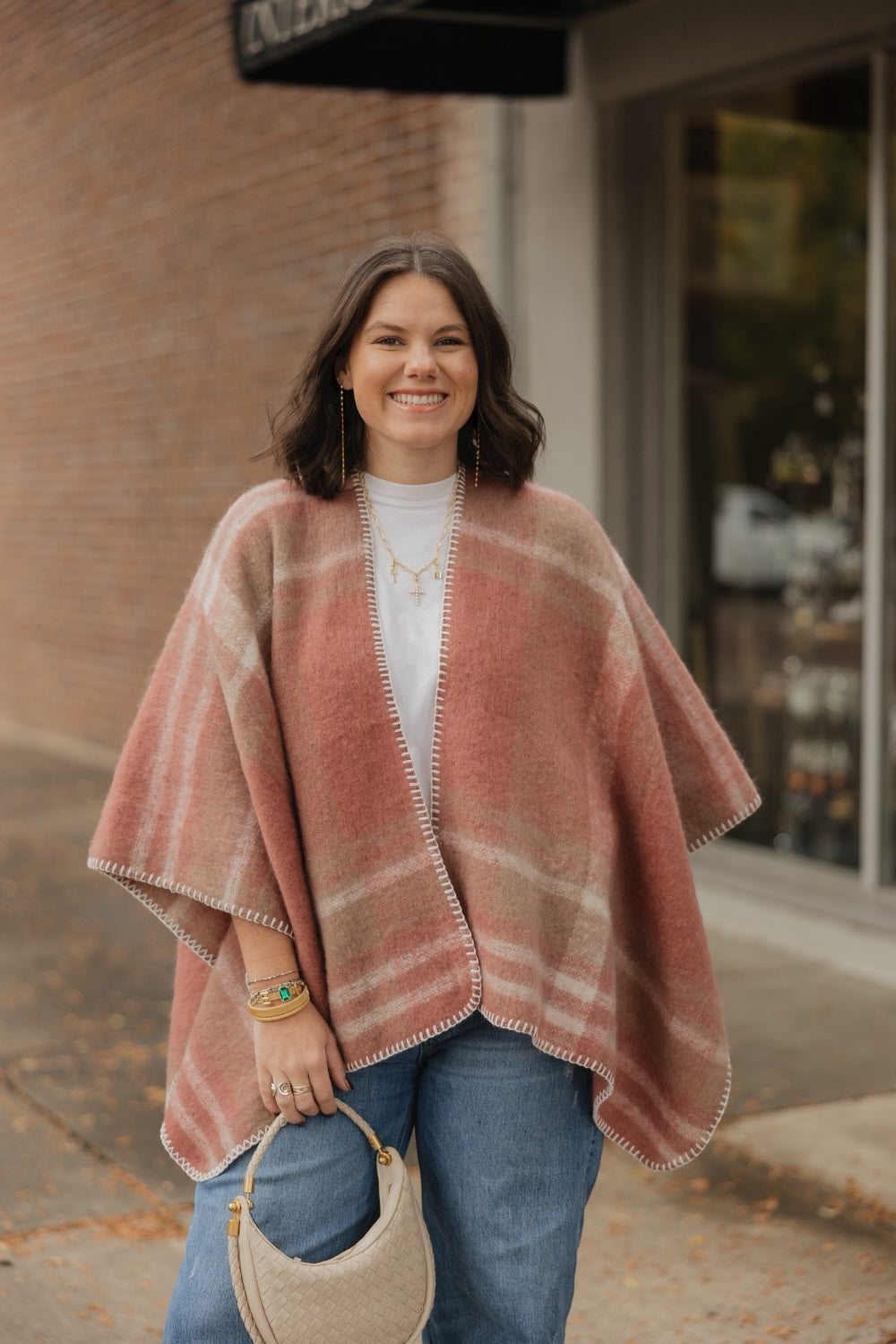 Pink Plaid Whipstitch Wrap