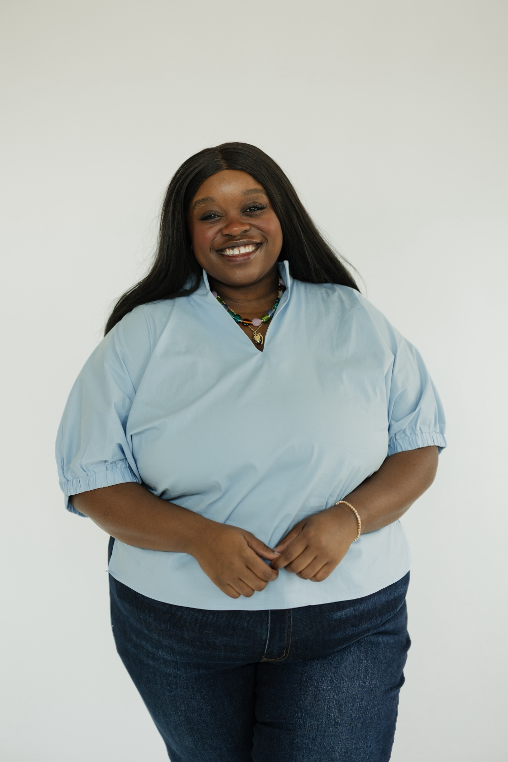 Sheila Chambray Collared Top (S-2XL)