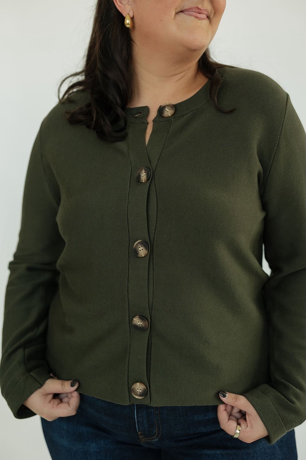 Olive Brown Knit Cardigan (S-XL)