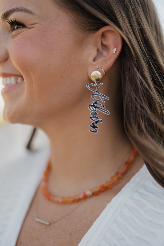 Auburn Script Earrings by Michelle McDowell