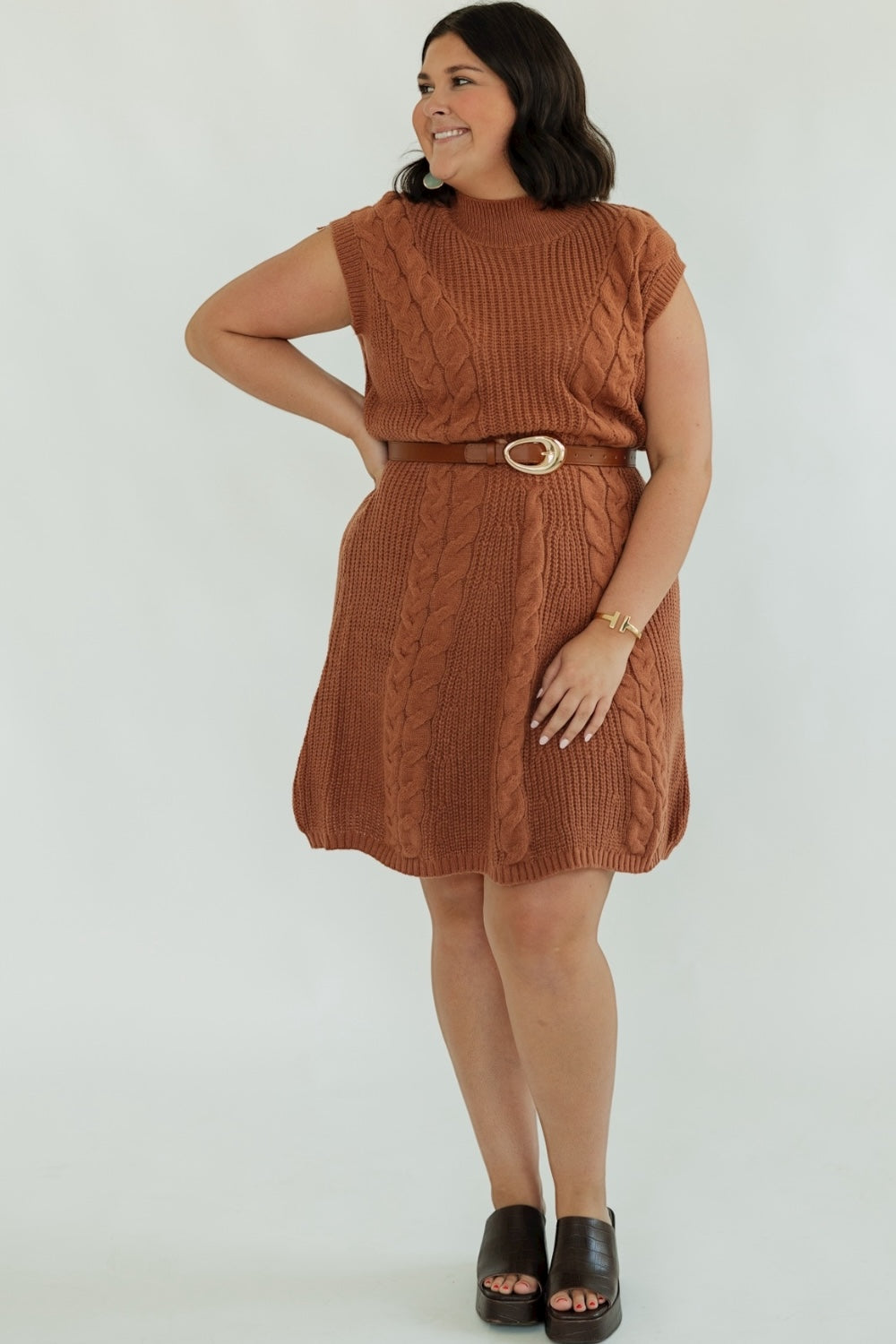 Rust Oversized Sweater Dress (S-3XL)