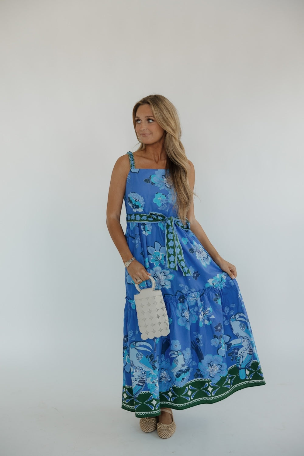 Andi Sapphire Floral Midi Dress (XS-XL)