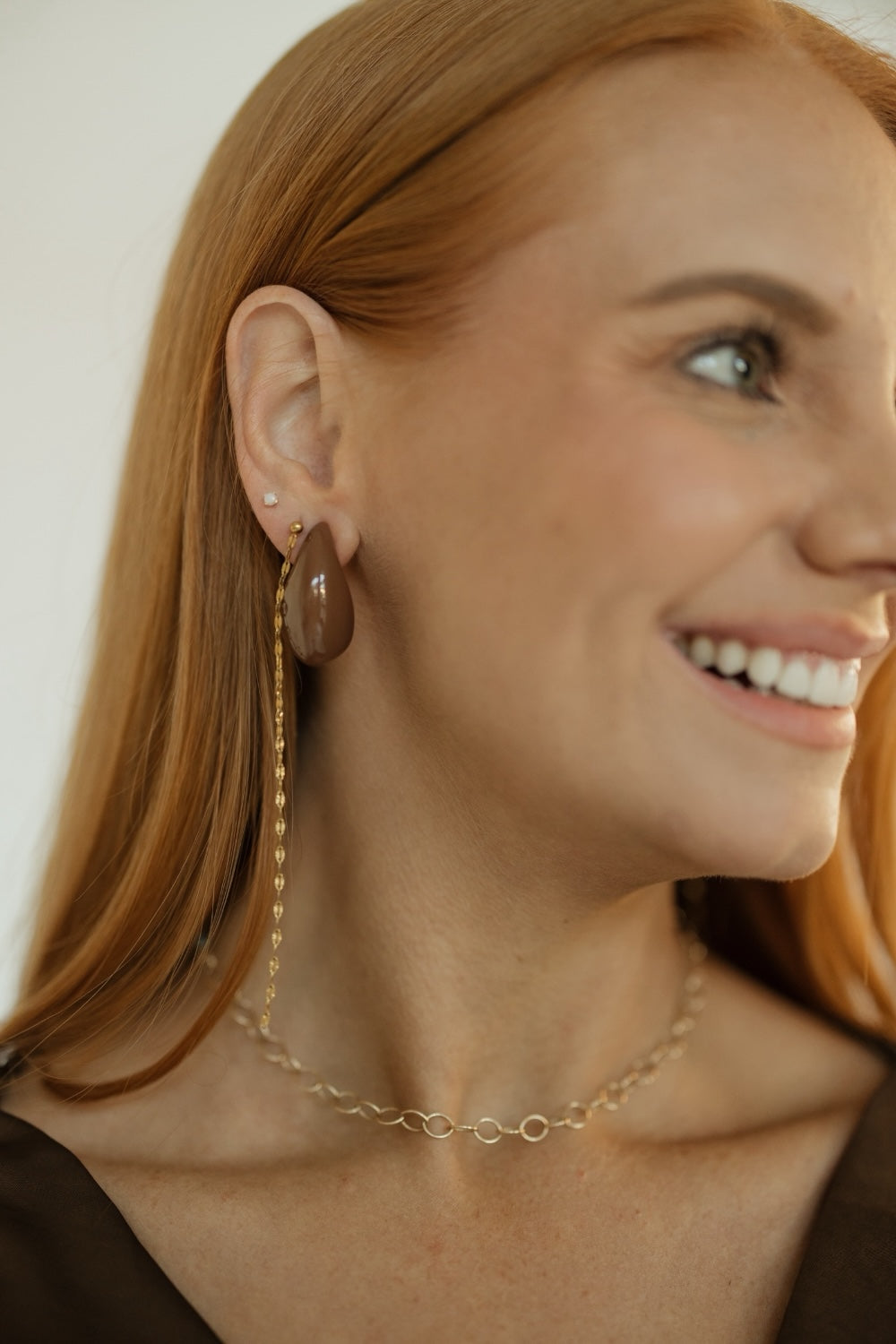 Brown Teardrop Earrings