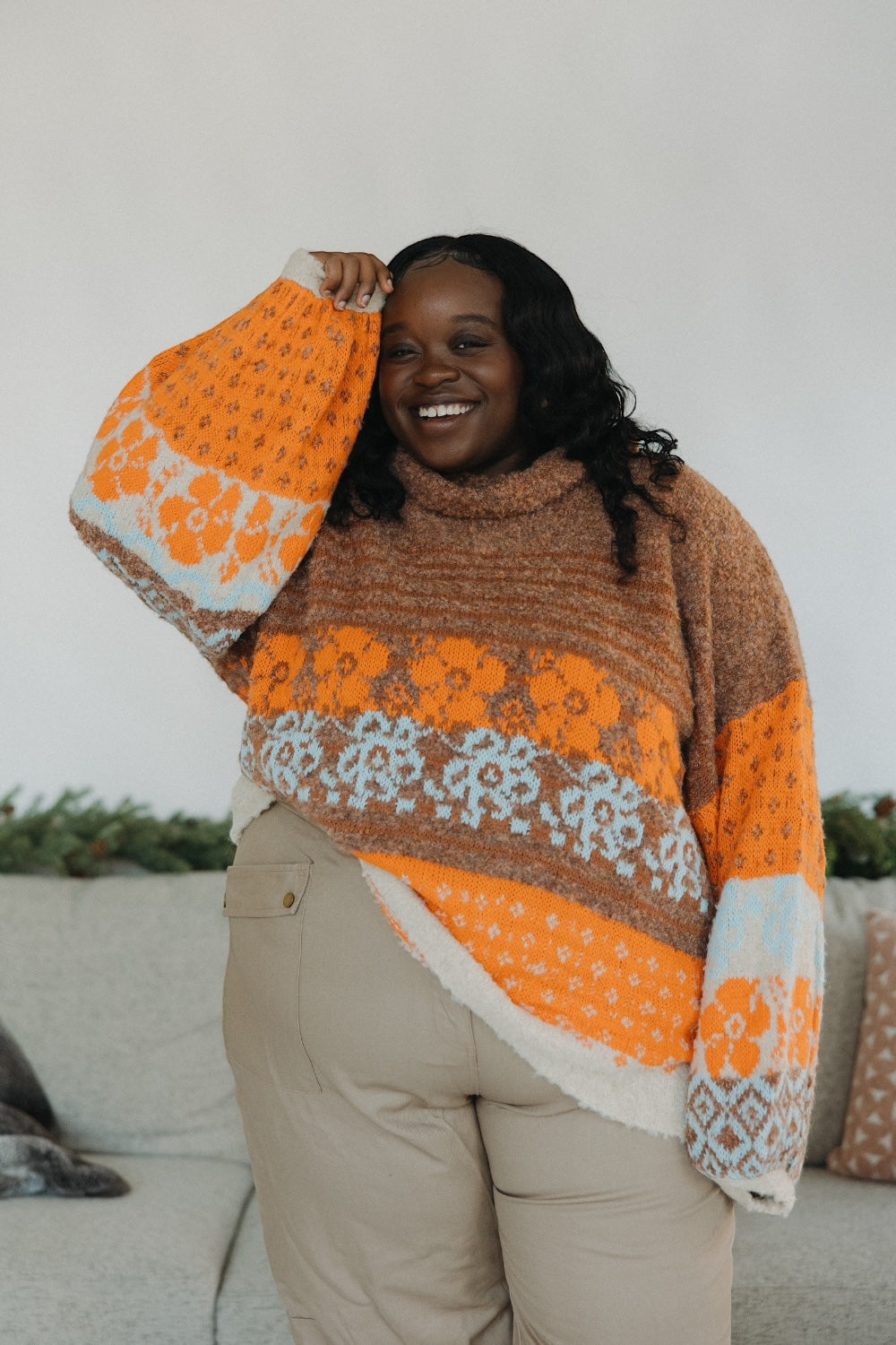 Terra Turtle Neck Fuzzy Sweater (S-3XL)