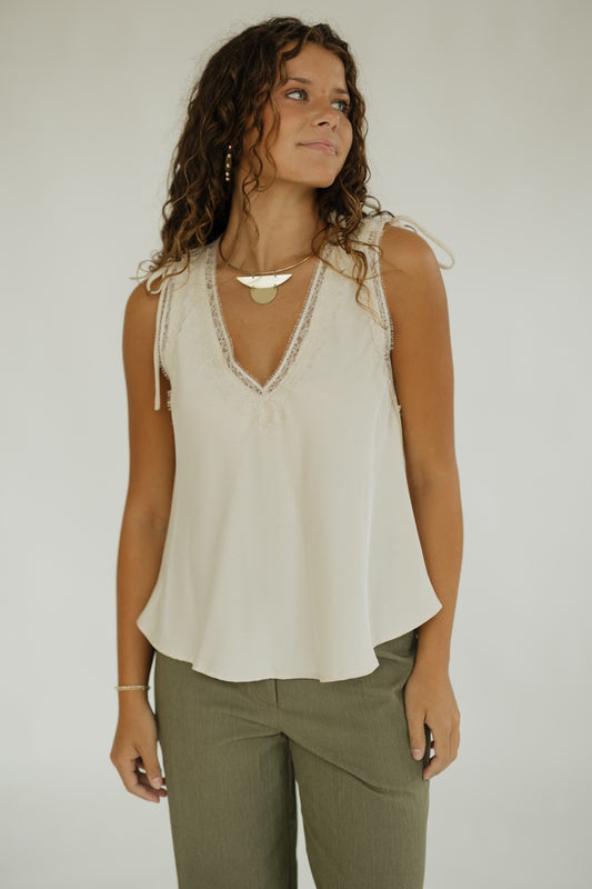 Cream Satin Lace Cami (XS-XL)