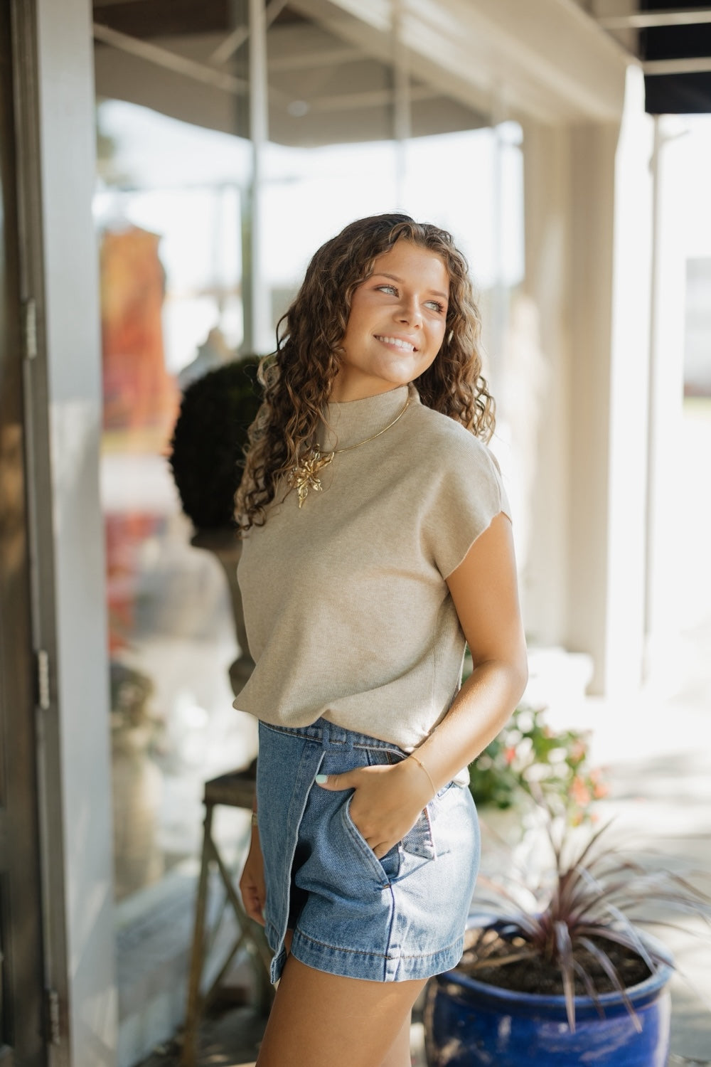 Adrienne Taupe Sweater Vest