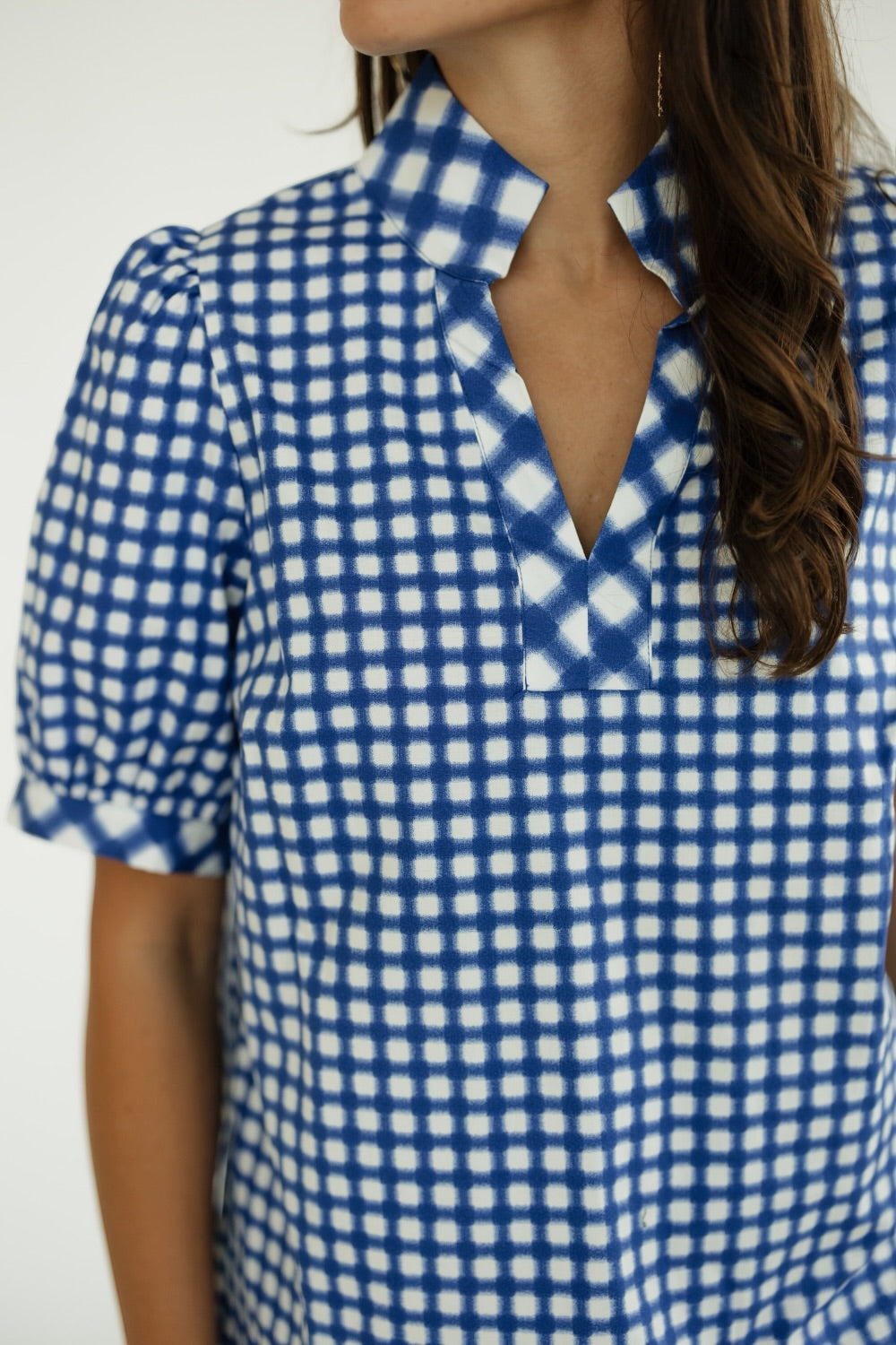 Tricia Top in Blue Gingham