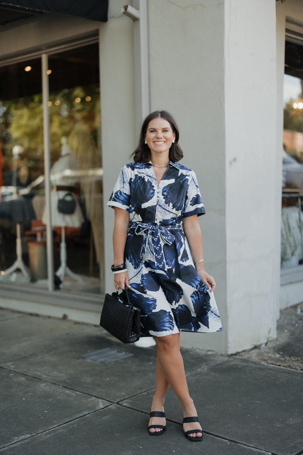 Vivian Indigo Lillies Midi Dress (XS-XL)