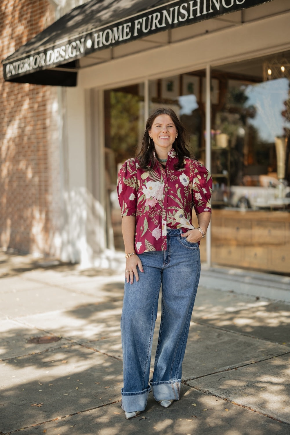 Merlot Floral Button Down (S-2XL)