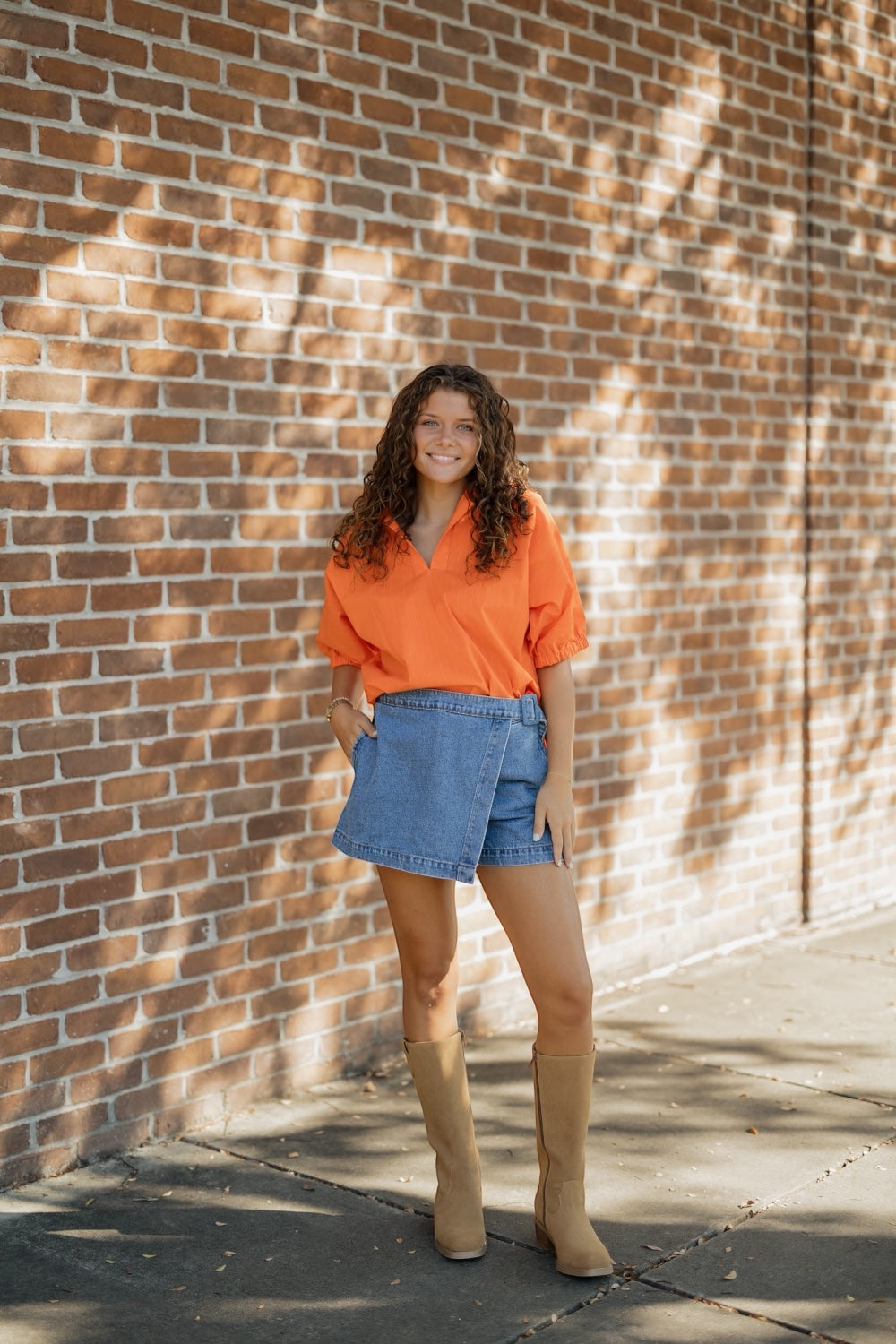 Sloan Orange Pinstripe Top (S-3XL)