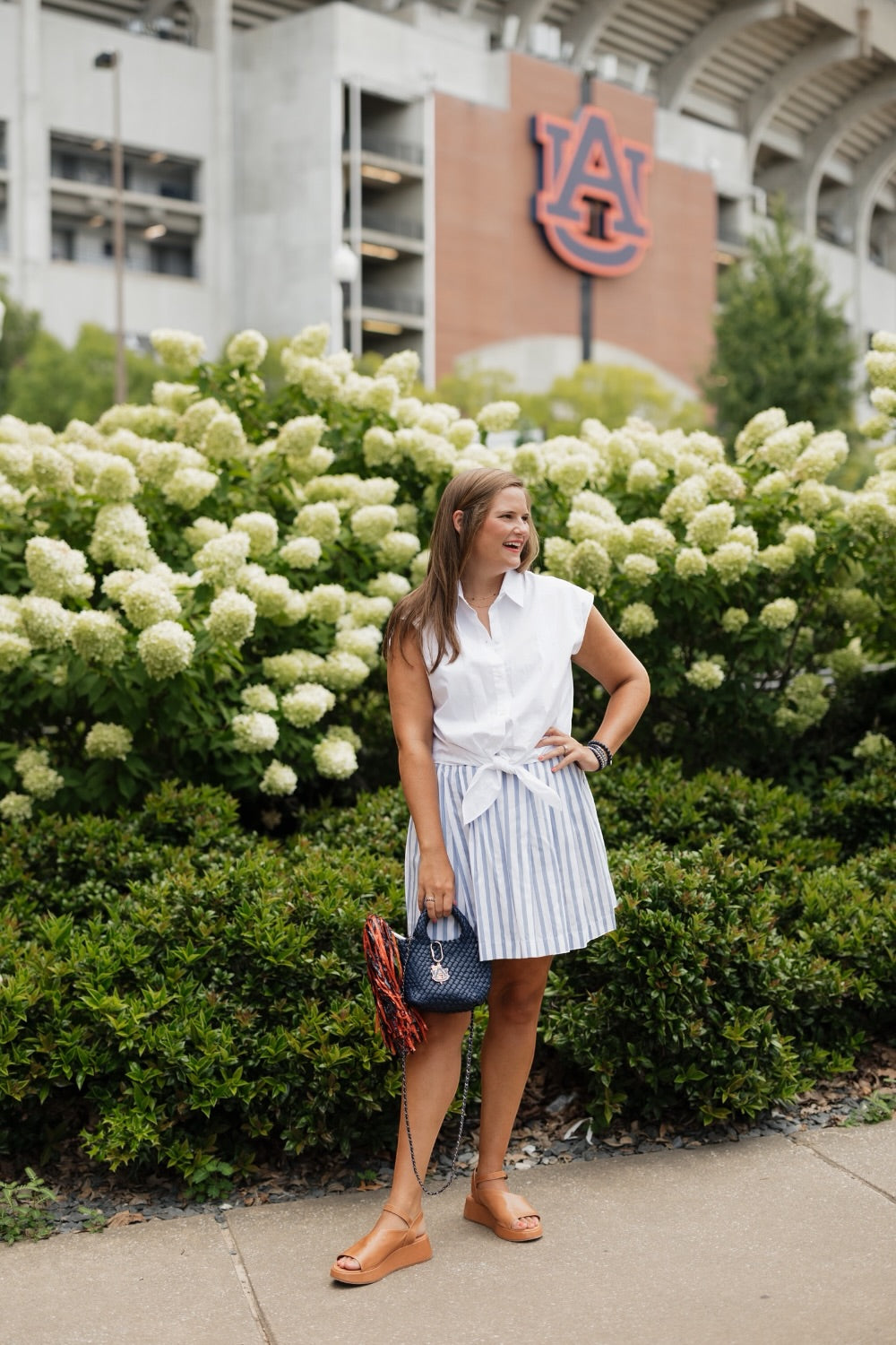 Zara Sky Stripe Mini Skirt (S-3XL)