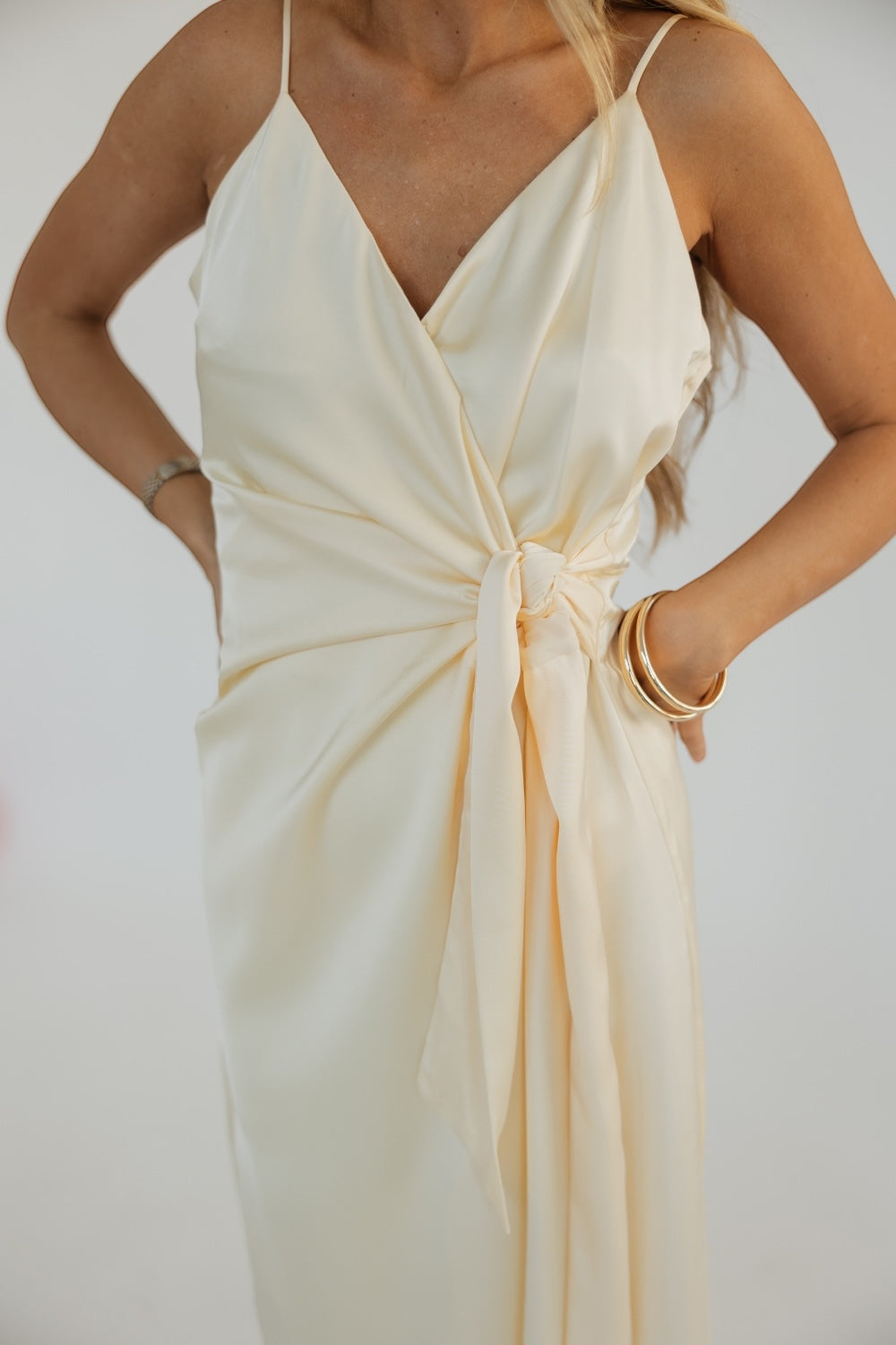 Andie Satin Wrap Midi Dress