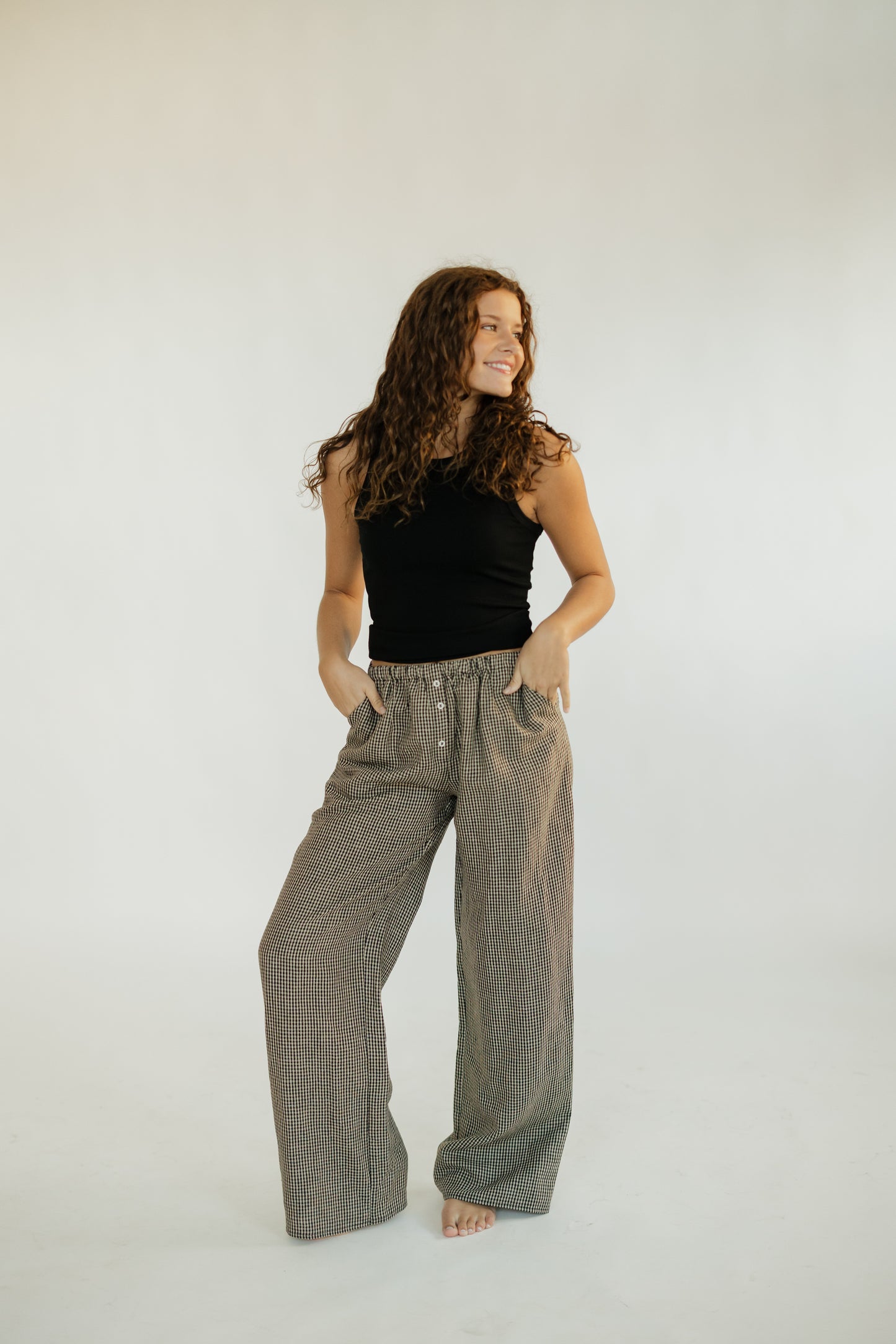 Matilda Gingham Linen Pants
