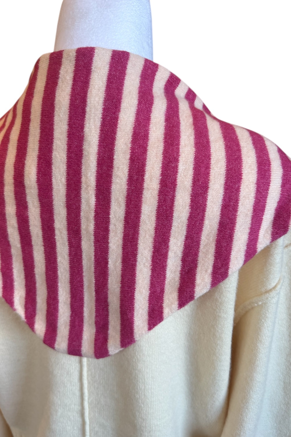 Pink/Red Striped Knit Triangle Scarf