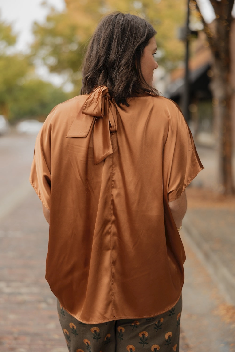 London Copper Satin Top (S-3XL)