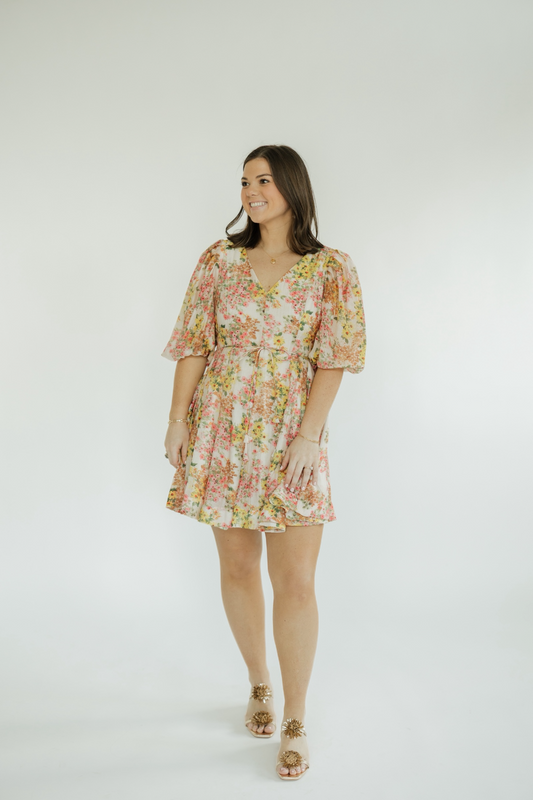 Alexis Multi Floral Belted Dress
