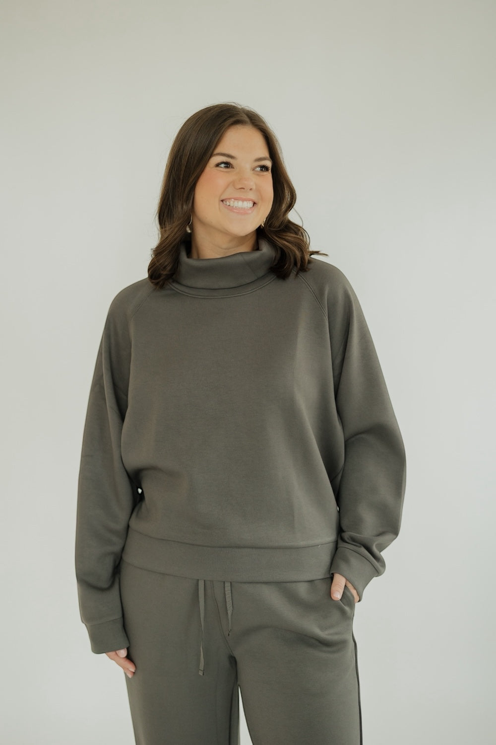 Grey Cowl Neck Sweatshirt (XS-XXL)