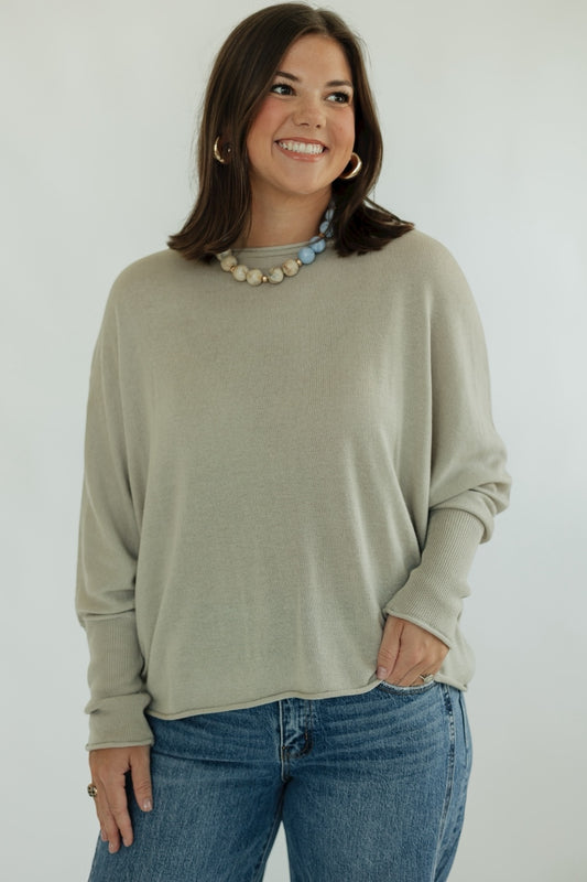 Cassie Boat Neck Dolman Sleeve Sweater