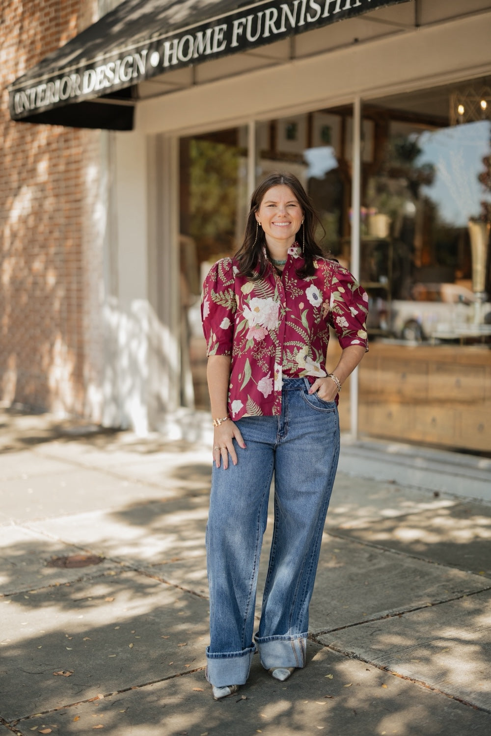 Merlot Floral Button Down (S-2XL)