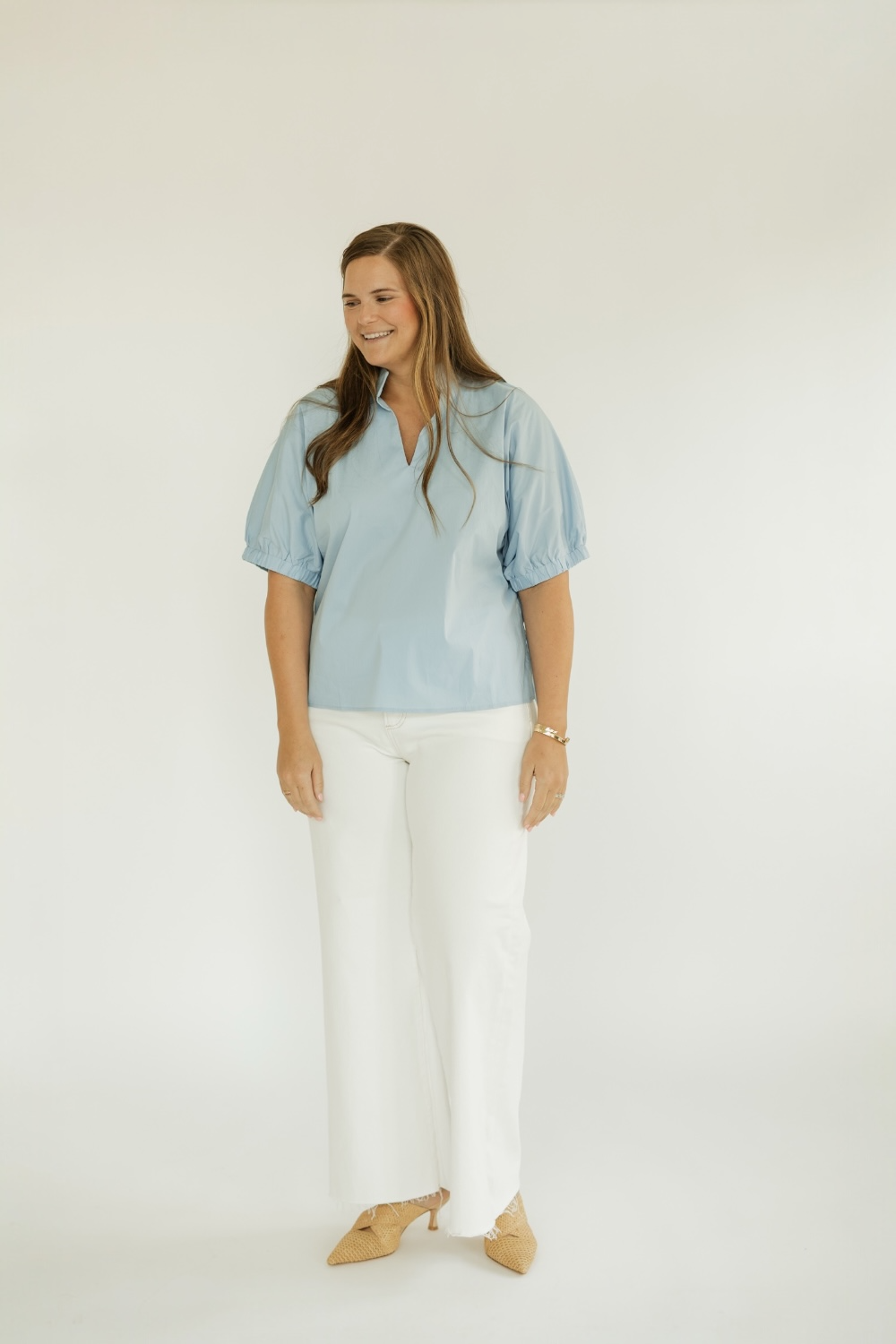Sheila Chambray Collared Top (S-2XL)