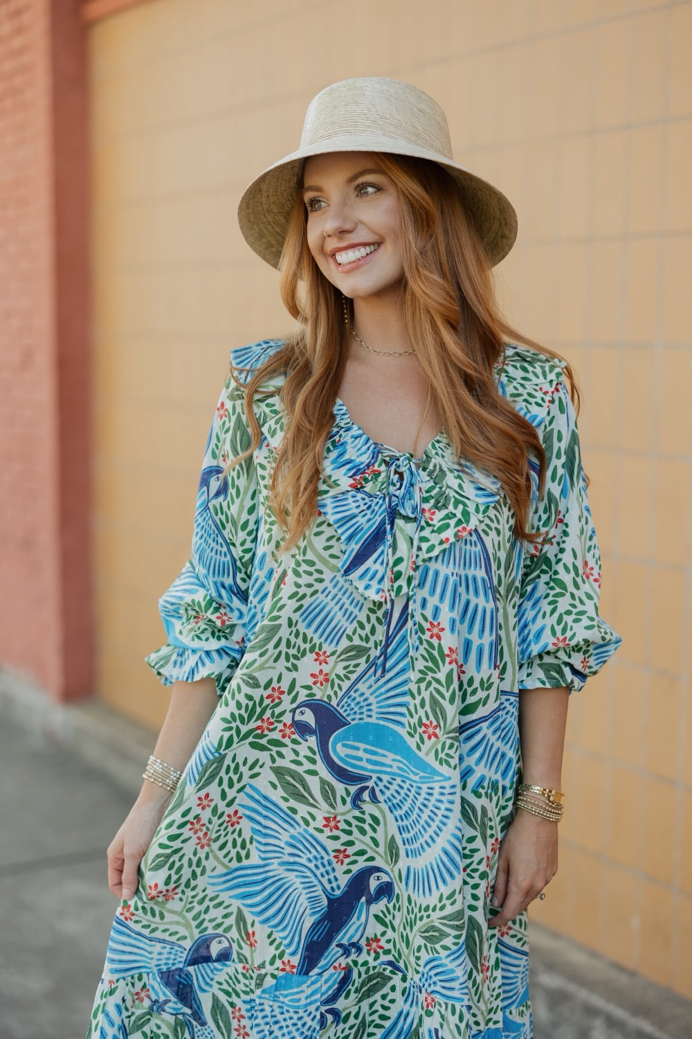 Parrot Print Beach Dress